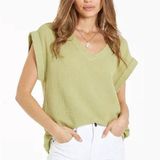 Dear John  CAMILA DROP SHOULDER TOP GREEN MEADOW Photo 0