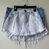 One Teaspoon ONE X | Free People 4040 Two Tone Blue Denim Skirt Women’s Size 27 Photo 0