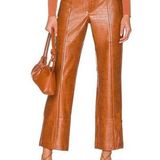 Bardot Croc Faux Leather Pants in Tan Croc 6 Womens Vegan Trousers Photo 0