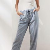 Banana Republic Barrel Jeans Sz Medium Womens Stretch Tie Waist Photo 0
