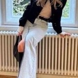 ZARA Skirt Womens Large Denim Midi Light Wash Slit🩵 Photo 0