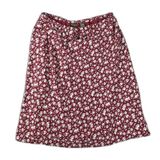 L.L.Bean A-Line Skirt Red VTG Pattern Sailboats Ships Wheels Nautical Womens M Photo 0