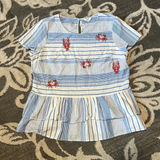 Crown & Ivy  top. Excellent condition. Summer striped. Short sleeves. Photo 0