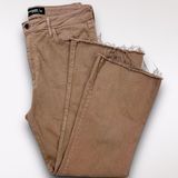 Just Black Denim Flared Brown Jeans Distressed Raw Hem 31 Women's Pants Casual Photo 0
