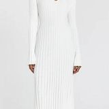 Dissh Dishh Reign White Sleeved Knit Dress  Photo 0