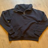 Monrow Quarter Zip pullover sweatshirt Black Photo 0