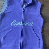 Carhartt purple sleeveless vest size S spell out fleece Photo 0