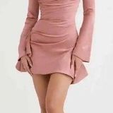 House Of CB NWOT  'Toira' Rose Draped Corset Dress sz L Photo 0