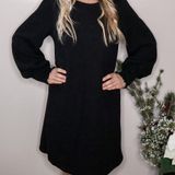 She & Sky Black Long Sleeve Sweater Dress Photo 0