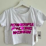 Good American  Super Woman White Cropped Tee Photo 0
