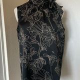 Ann Taylor Factory Blouse Mock Neck Floral Sleeveless Photo 0