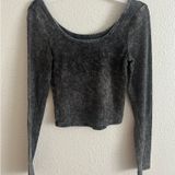 Wild Fable  Grey Acid Wash Cropped Long Sleeve S Photo 0