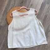 Flax  white 100% linen sleeveless blouse Photo 0