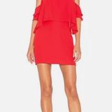 Amanda Uprichard Red Off The Shoulder Mini Dress Photo 0