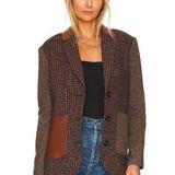 Steve Madden  Kelly Tweed Blazer in Peacoat Small New Womens Plaid Jacket Photo 0