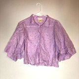 Anthropologie nwot maeve purple floral crop blouse Photo 0