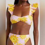 Farm Rio Sunny Side Bandeau Bikini Top, Size Small, $120 Photo 0