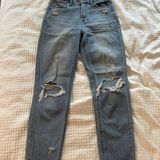American Eagle AE Denim Ripped Mom Jeans Photo 0