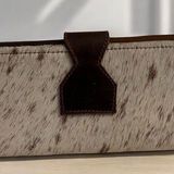 New Leather Cowhide Women’s Wallet White/Brown Photo 0