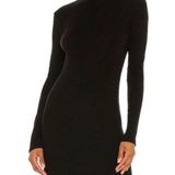 Abbeline Black Women's Turtleneck Wool Long Sleeve Slim Fit Mini Dress New Photo 0