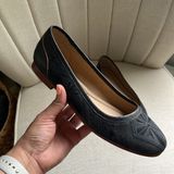 Musse & Cloud Kendal Flats Embroidery Piping Detail Leather Distressed Black 9 Photo 0