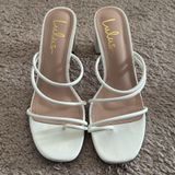 Lulus  Kaylah White High Heel Sandals - Size 9 Photo 0