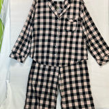 Victoria's Secret VICTORIA SECERT PLAID FLANNEL‎ PJ’S M PINK/BLACK W/GOLD THREAD PREOWNED Photo 0