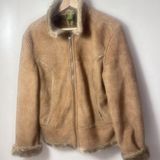 Cabela's  Jacket Womens Brown Faux Suede Fur Lined Full Zip Mock Neck Coat Medium Photo 0