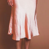 Audrey 3+1  Pink Asymmetrical Midi Slip Skirt Photo 0