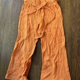 Ban Jara Orange Linen Capri Pants Photo 0