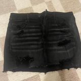 American Eagle Outfitters Denim Black Skirt Photo 0