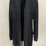 Market & Spruce EUC  Women's Gray Open-Front Long Cardigan Sweater Pockets Sz M Photo 0