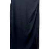 Nordstrom Rack Midi Skirt Ruched Detail High Quality Side Zipper Black W S NWOT Photo 0