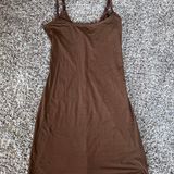 SKIMS Brown Slip Minidress Photo 0