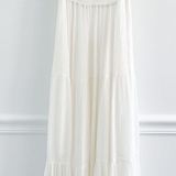 Mustard Seed Boutique White Ruffle Maxi Open Back Dress Photo 0