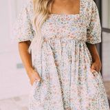 These Three Boutique Floral Print Babydoll Dress Photo 0