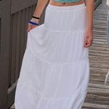 Brandy Melville White Maxi Skirt Photo 0