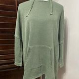 Caslon Womens Sweatshirt Green Long Sleeve Crew Neck Pockets Hooded S New Photo 0