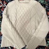 American Eagle Cable Knit White Sweater Photo 0