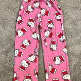 Hello Kitty Pink & Red Fleece Pajama Pants Medium Photo 0