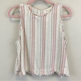 Cloth & Stone  Back Button Up Linen Blend Striped Tank Size M Photo 0