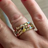 Kendra Scott Haven Heart Gold Ring Set of 3 in Multi Mix new ring size 7 Photo 0