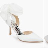 Badgley Mischka White Lace Up Heels Photo 0