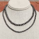 Faux Navajo Pearl Double Layer Necklace Set Silver Photo 0