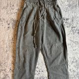 Free People Army Green Paper Bag Style Pants Woman's Size S Photo 0