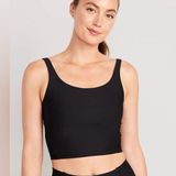 Old Navy Light Support PowerSoft Longline Sports Bra Size Medium Black Photo 0