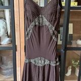 Sue Wong Vintage silk dress beaded Y2K embroidered 90s fairy nocturne chocolate Photo 0