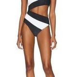 Beach Riot Joyce One Piece SwimSuit in Black And White S M Photo 0