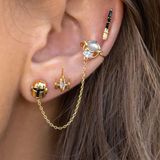 Star Wars This Is The Way Gold Earring Set 925 Stamped Posts Water Sweat & Tarnish Resistant Stacked  Photo 0