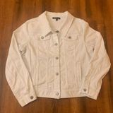 Relativity Relatively white denim jacket Size Large button up 4 pockets Photo 0